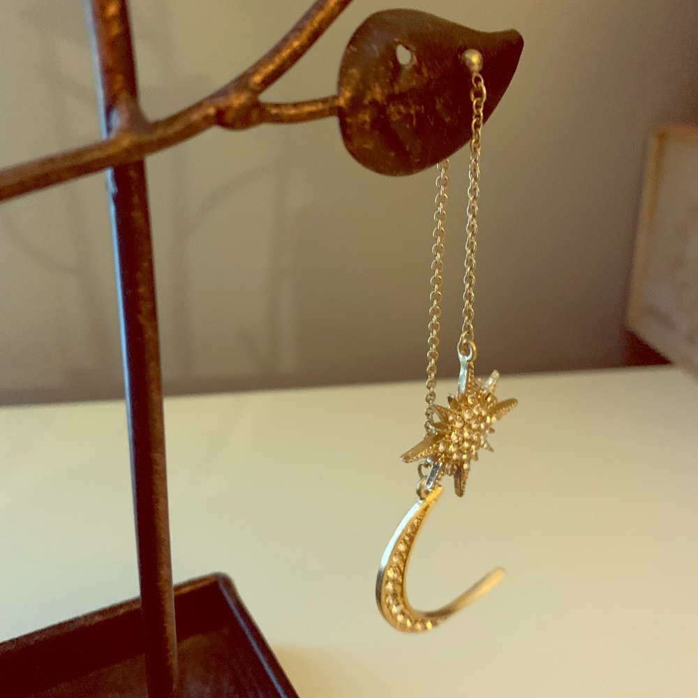 Moon and star earrings